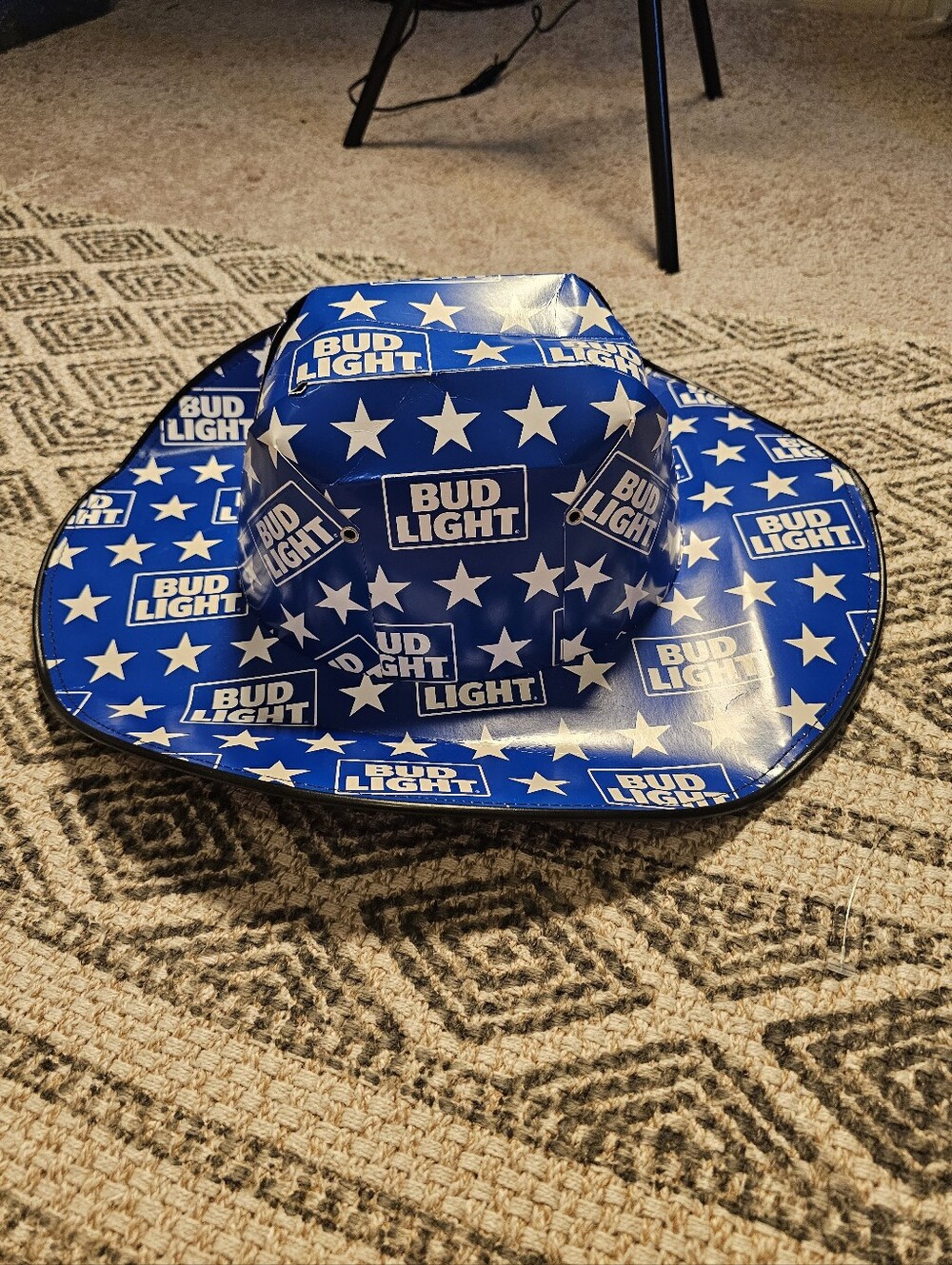 Bud Light Cowboy Hat Beer Box Cardboard - One Size Adult Budweiser Light